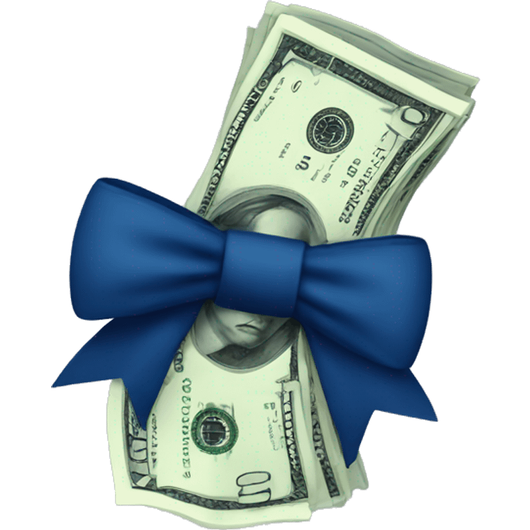  money with dark blue bow emoji