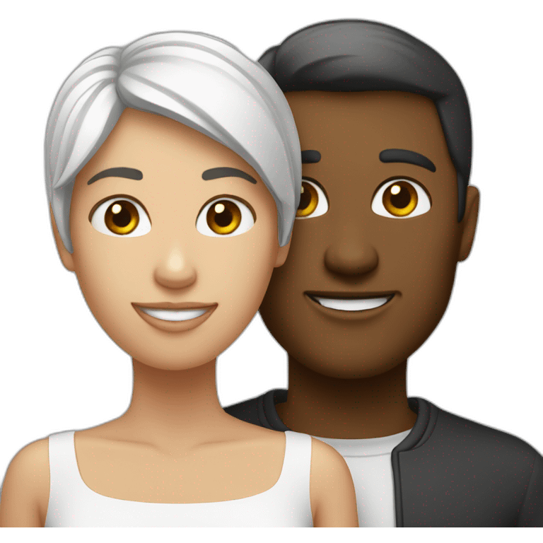 Couple blanc et noire emoji