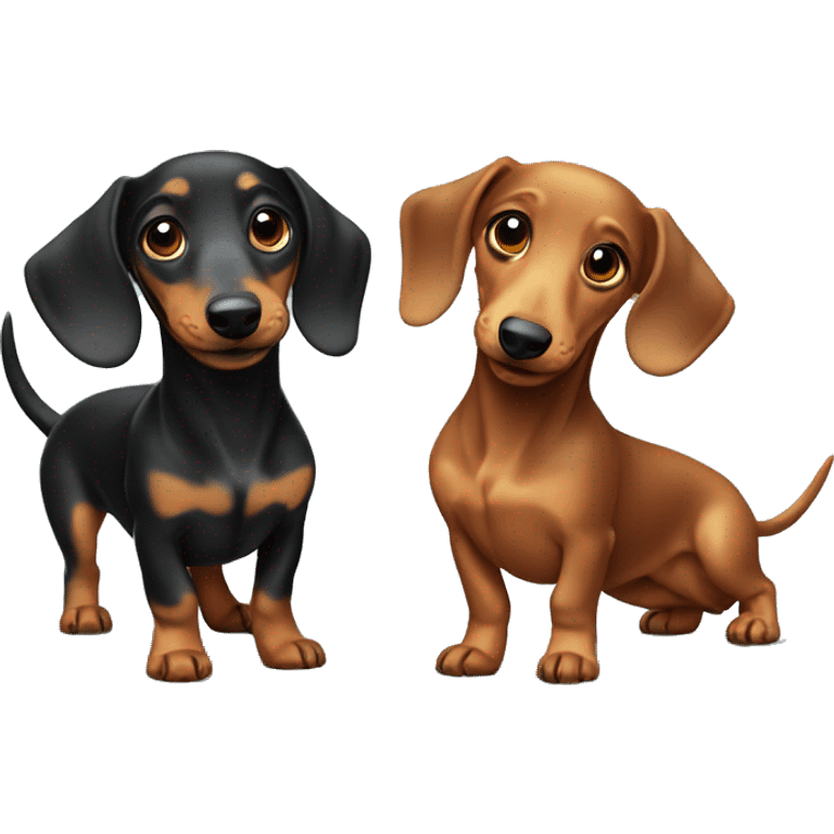 Cute dachshunds playing together emoji