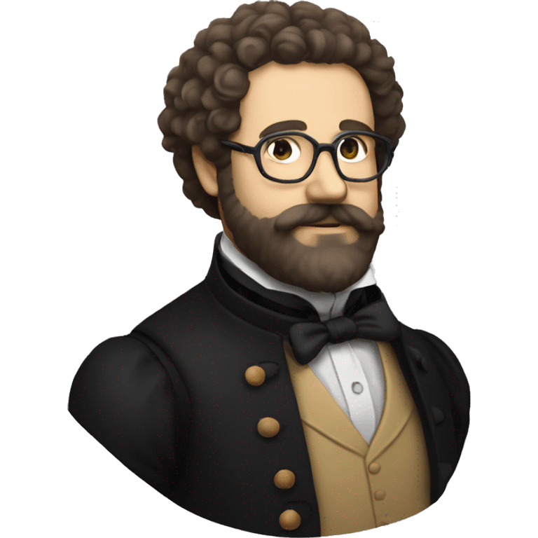 georges bizet composer with curly hair and beard an glasses emoji