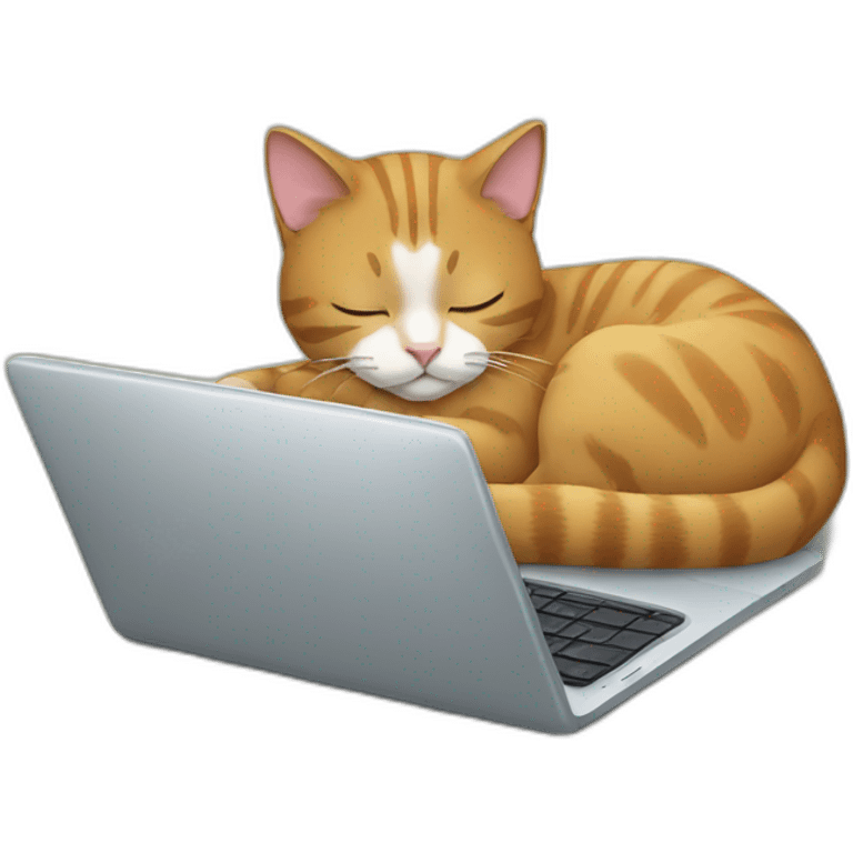 cat sleeping on a laptop emoji