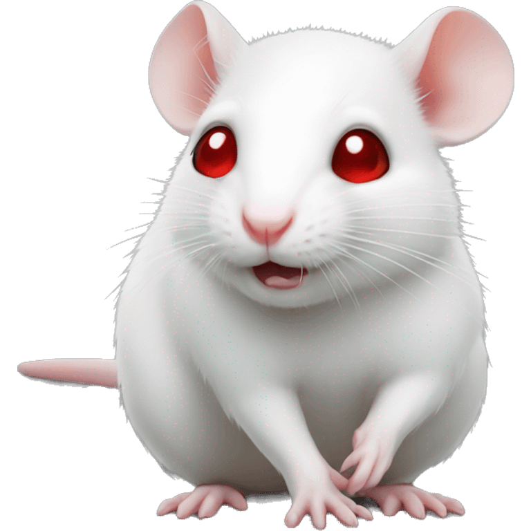 Cute white rat with red eyes  emoji