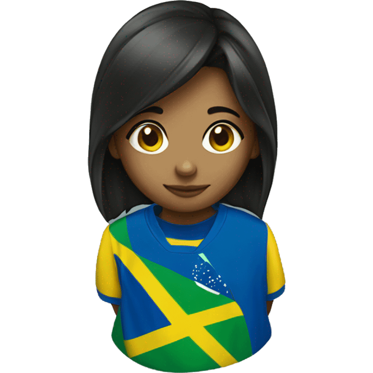 Girl with Brazil Shirt  emoji