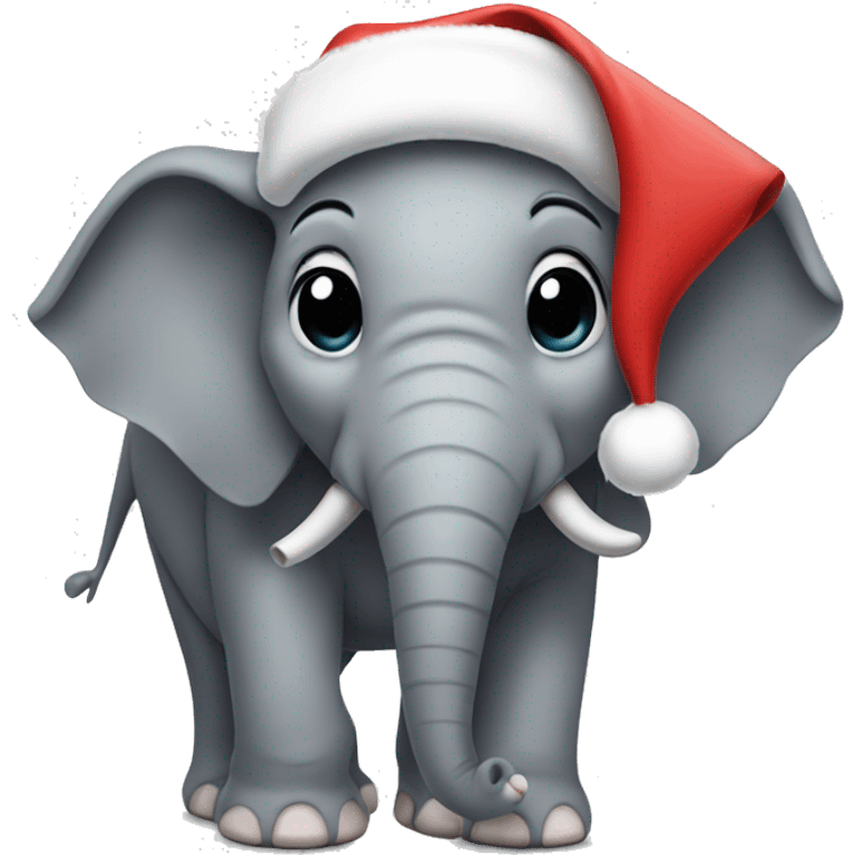 elephant with a santa hat emoji