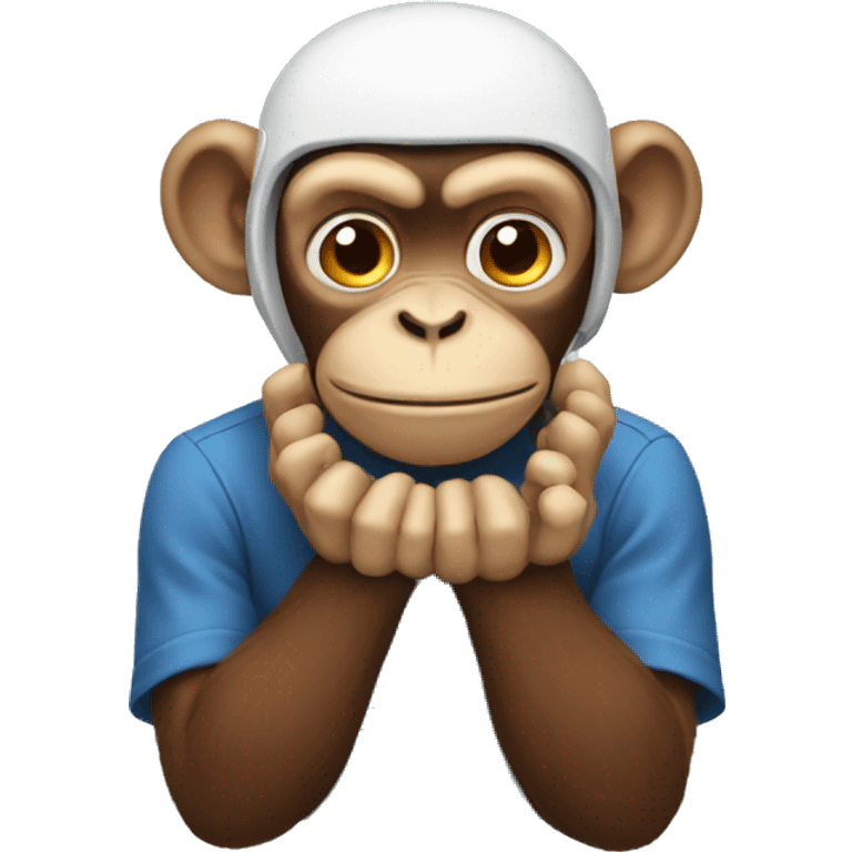 Monkey holding his brain in his hands emoji