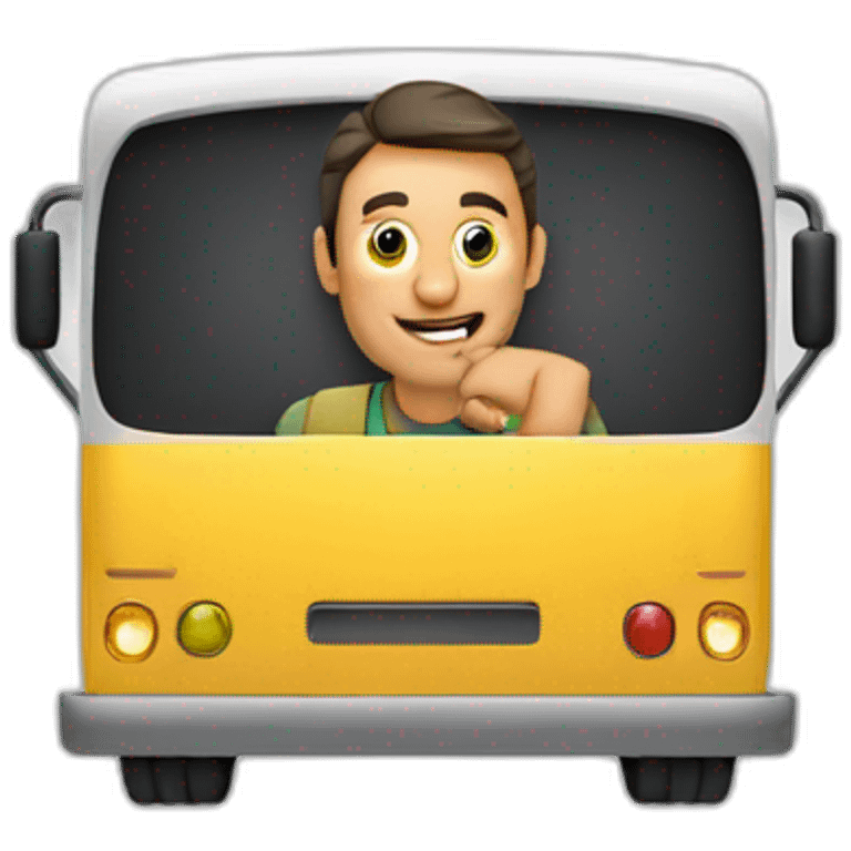 bloke at computer on a bus emoji