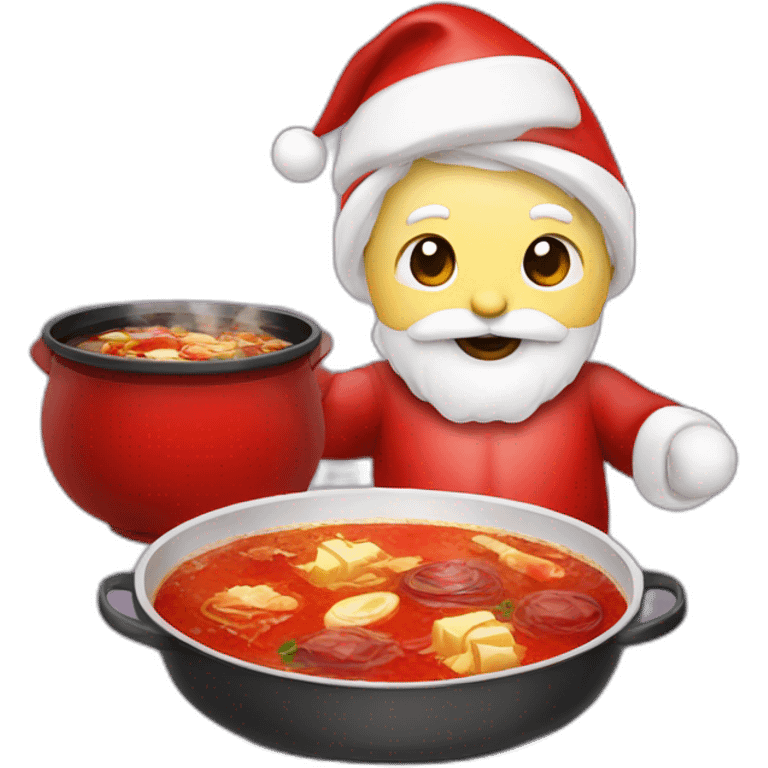 Santa claus eatting hotpot  emoji