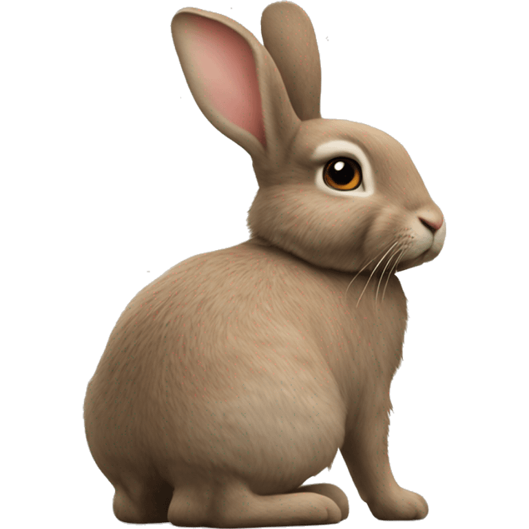 Realistic back of bunny rabbit. emoji