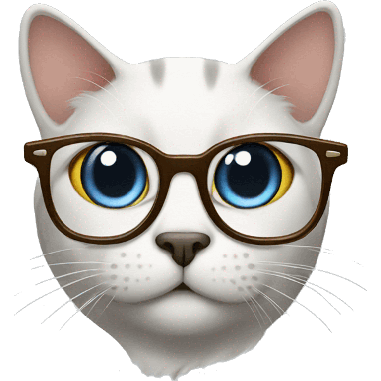 Cat with eyeglasses emoji