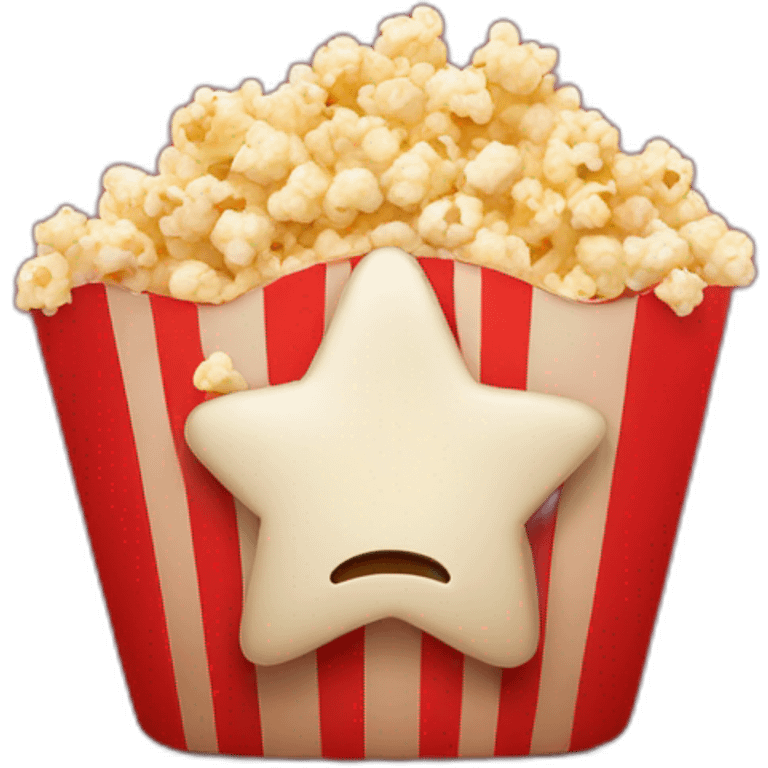 A RED STAR THAT HAS A POPCORN IN THE CENTER emoji