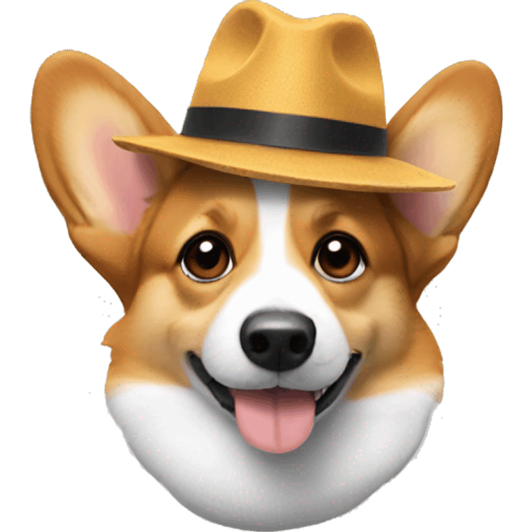 Corgi wearing a hat emoji