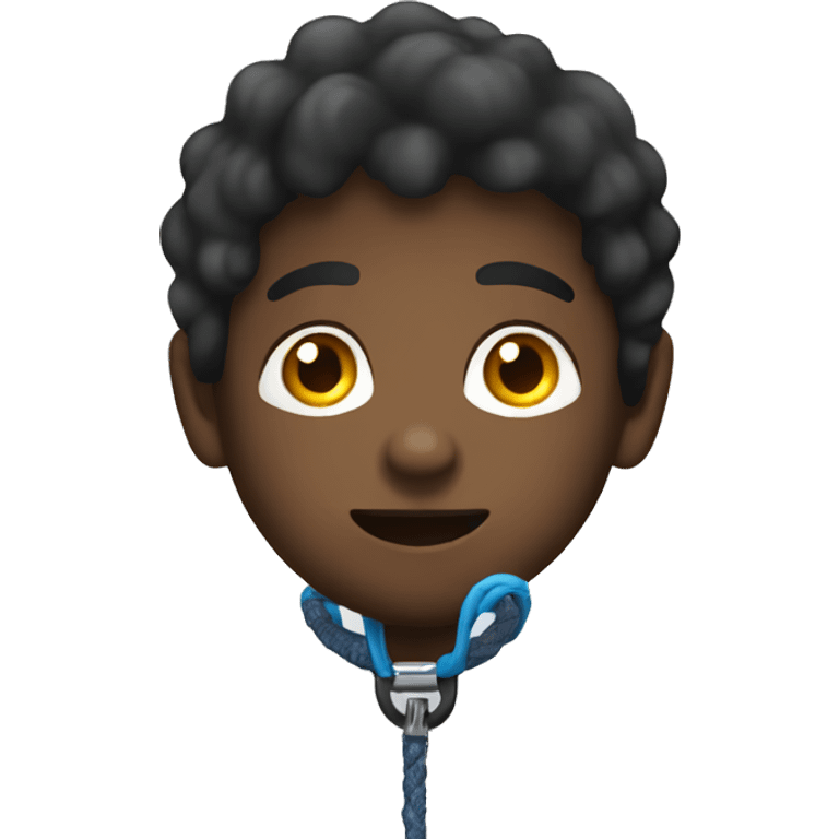 black guy in bungee emoji