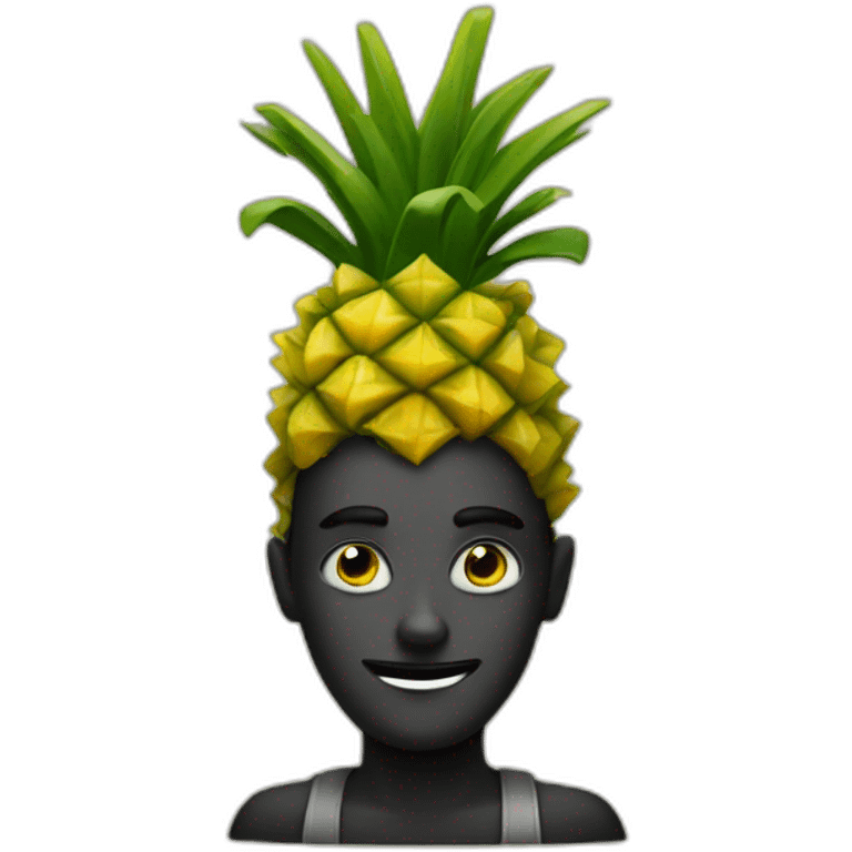 Noir sur ananas emoji