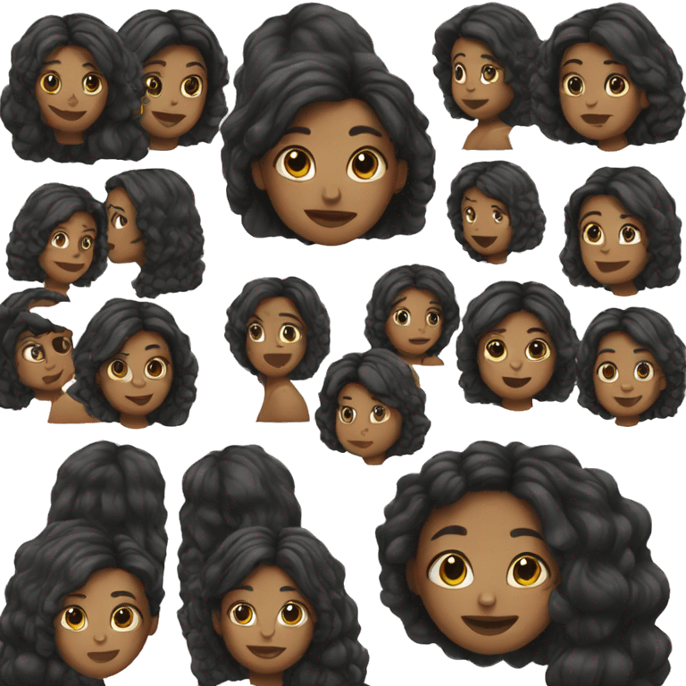 dark brown girl long black hair emoji