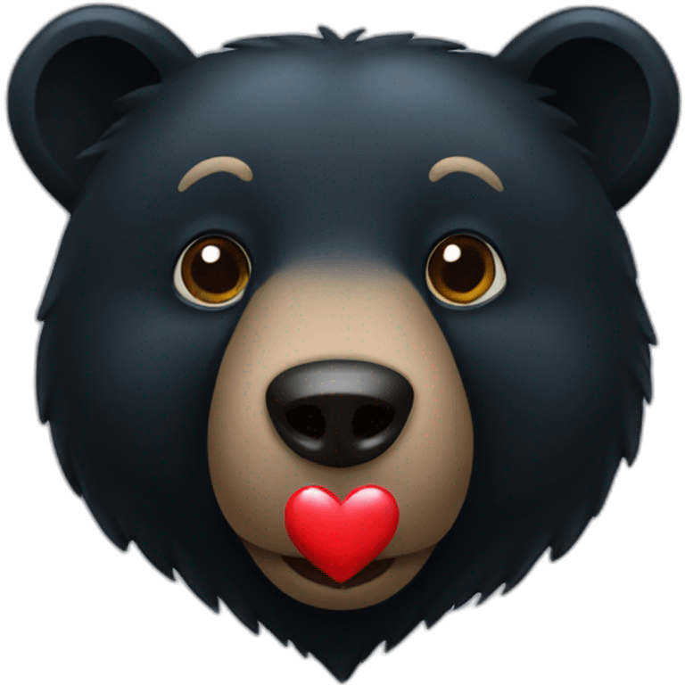 Black Bear with heart emoji