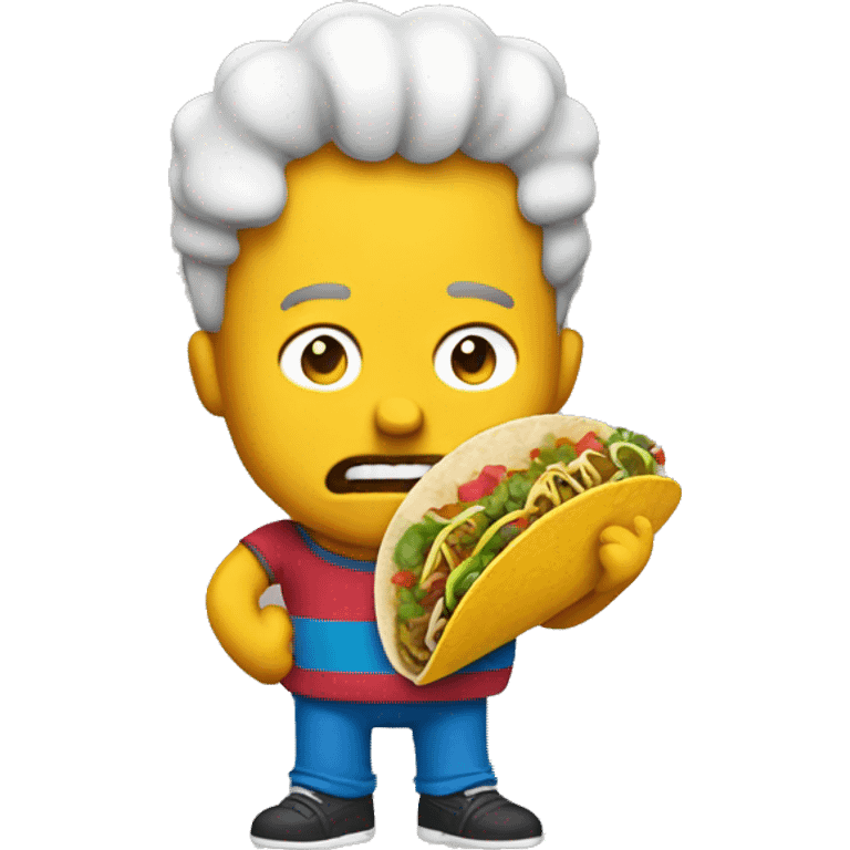 Bart eating a tacos emoji