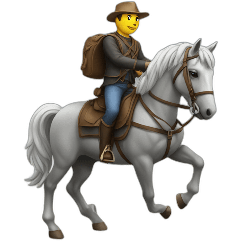 Homme sur cheval emoji