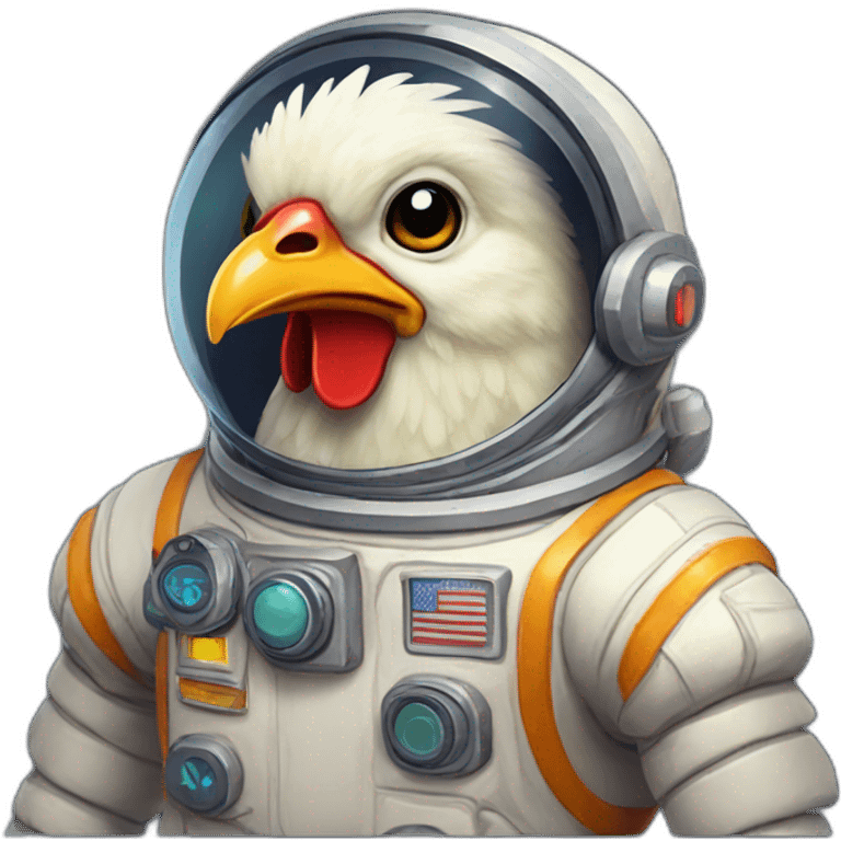 pixel-art chicken astronaut emoji