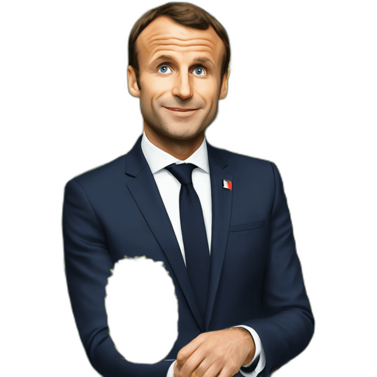 Macron avec une tete d'ananas emoji