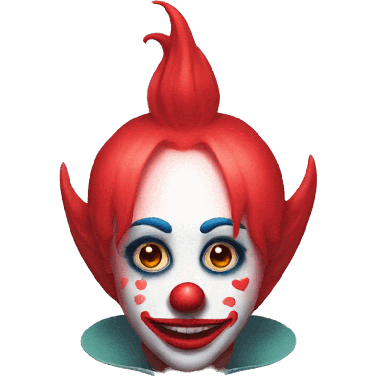 Payaso estilo aesthetic minimalista con corazones en los  ojos de enamorado  emoji