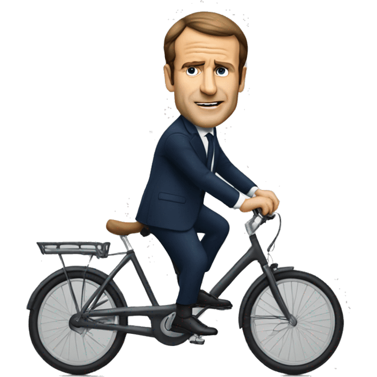 Macron sur un vélo  emoji