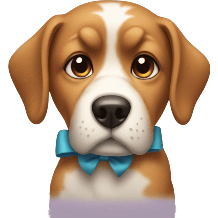 A dog wearing a bow  emoji