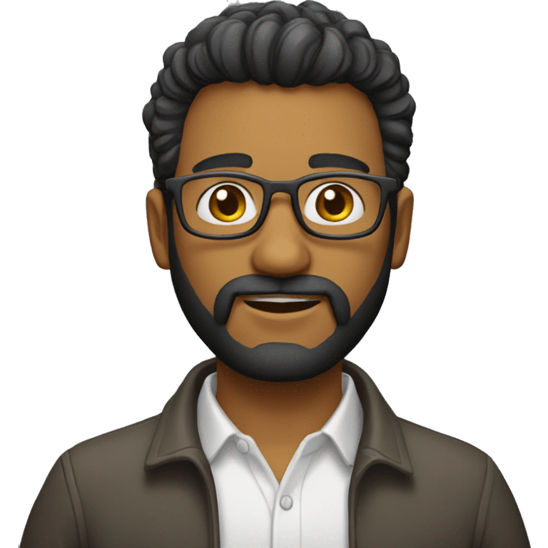 advogado homem de óculos e cabelo curto, mas sem barba emoji