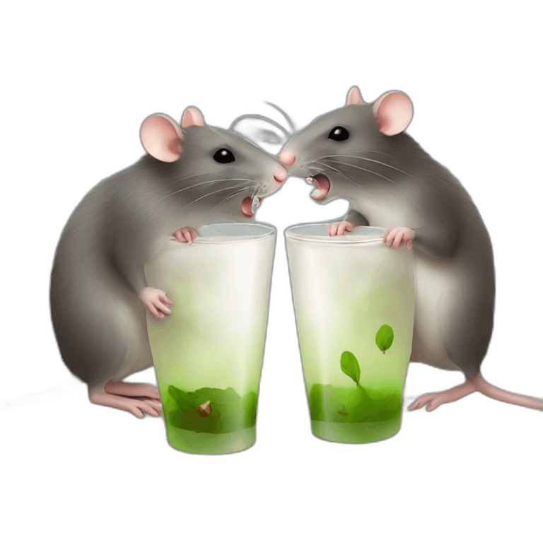 Two rats drinking mate emoji