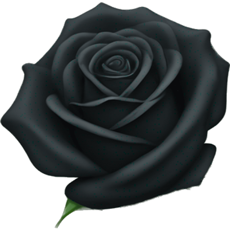 A singular black rose with green stem  emoji