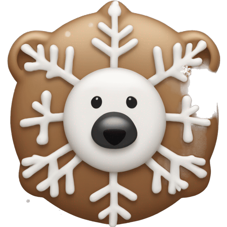 Bear nose with a snowflake emoji