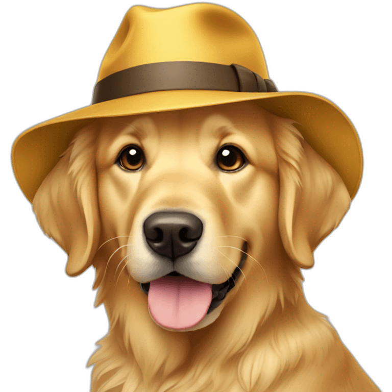 Golden retriever with hat emoji