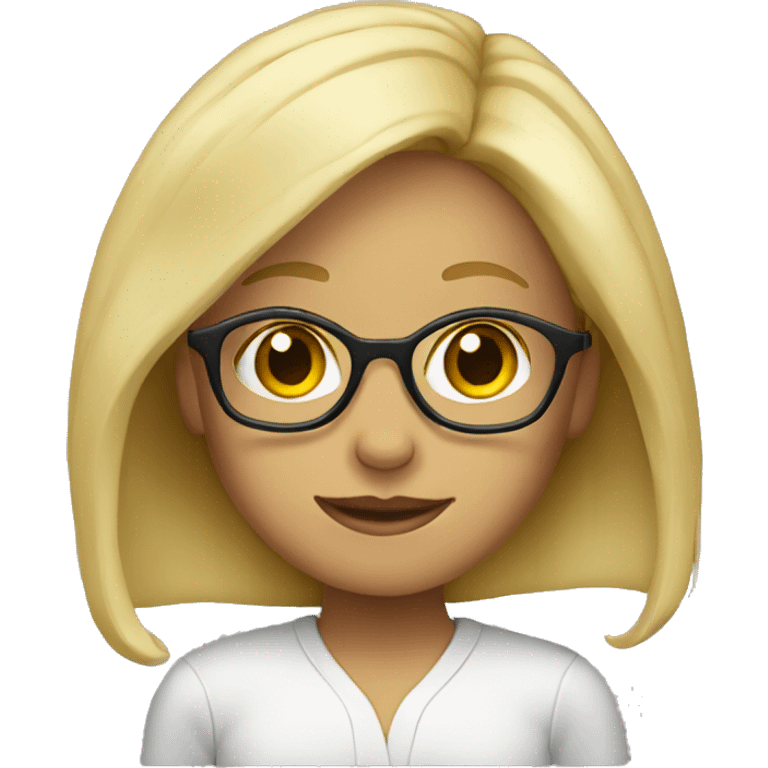 Blond girl with glasses  emoji