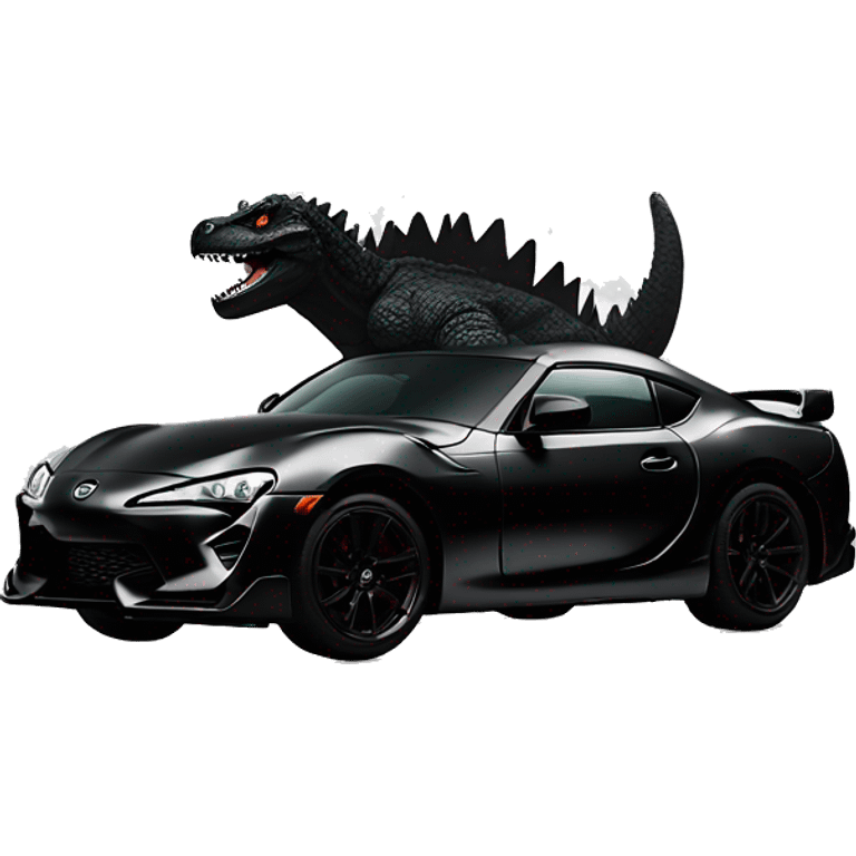 godzilla riding black toyota supra emoji