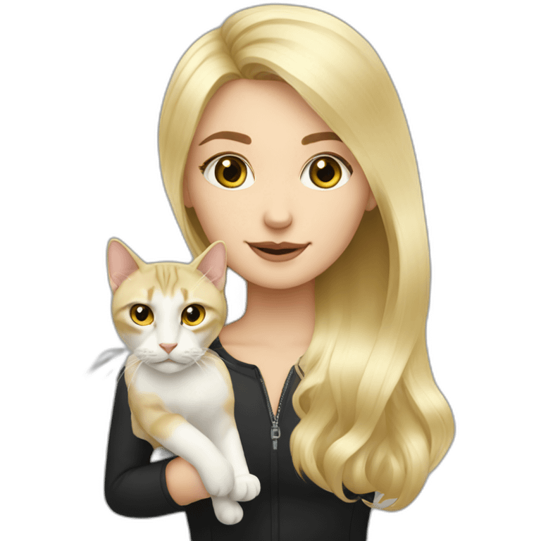 Blonde girl with Putin cat emoji