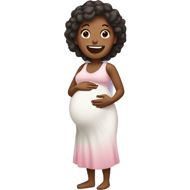 Pregnant woman celebrating emoji