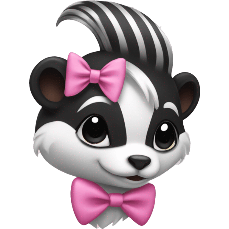 skunk with pink bow  emoji