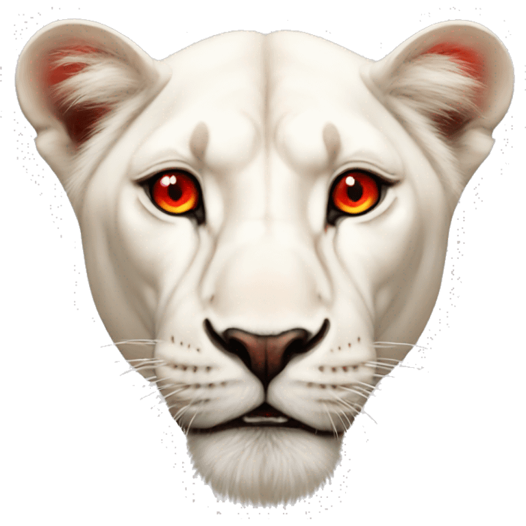 Albino lioness with red eyes emoji