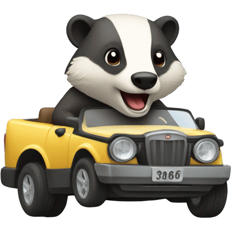 A badger driving a car emoji