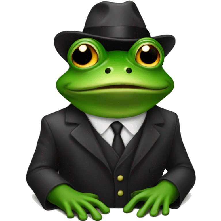 a frog as a spy emoji