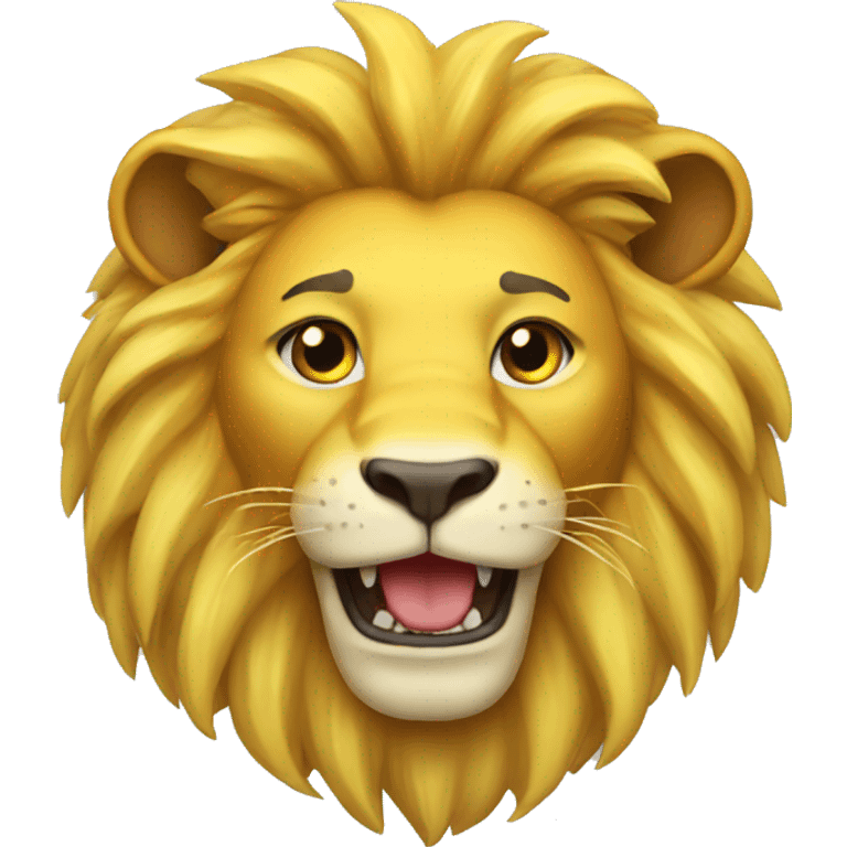 yellow happy lion emoji