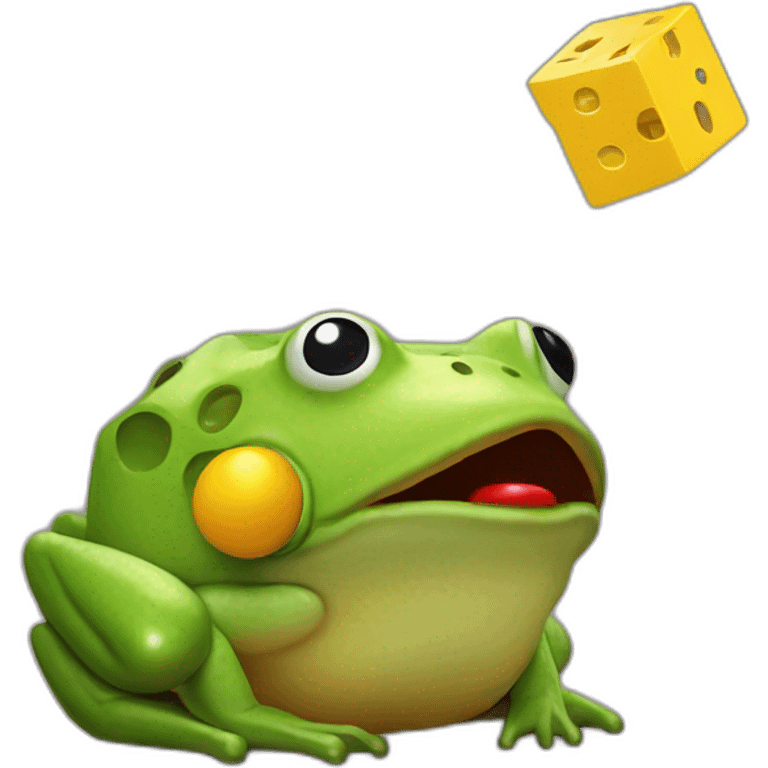 pacman frog face side view eats code blocks emoji