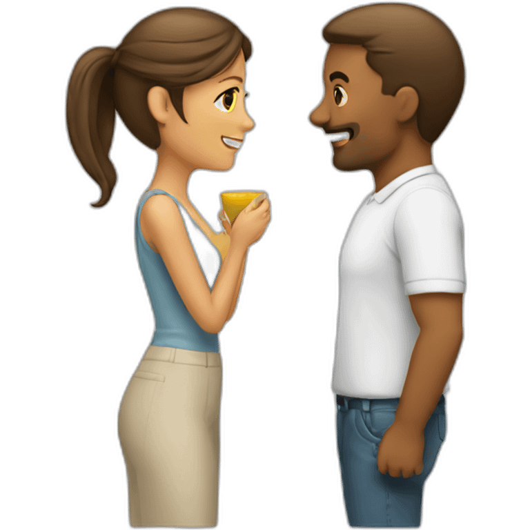 Man chatting a woman emoji