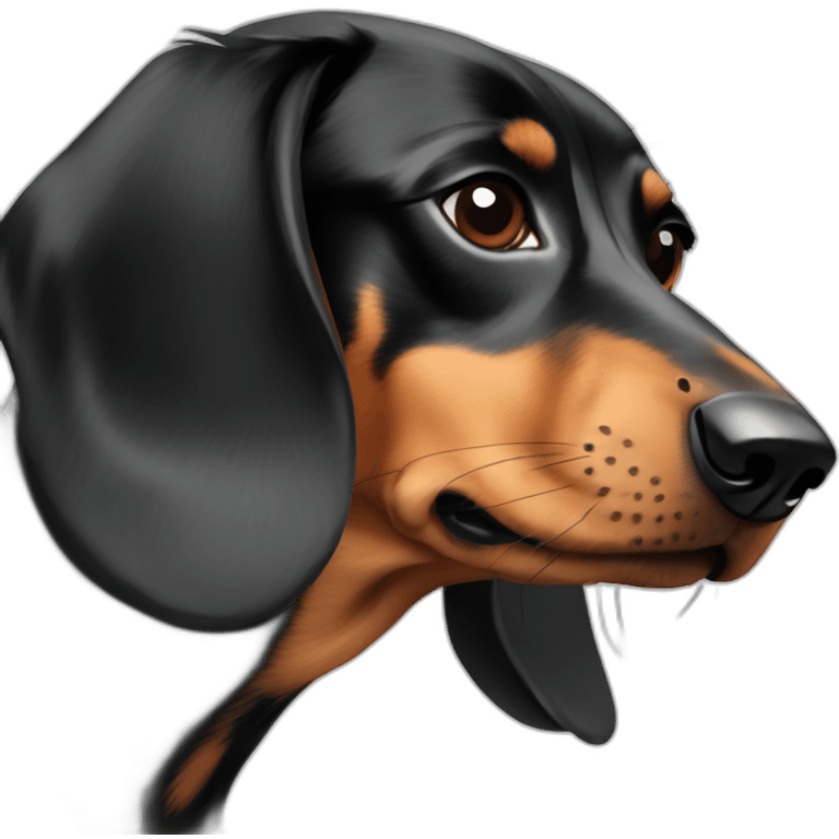 Dog head reality dachshund sideways lefts emoji