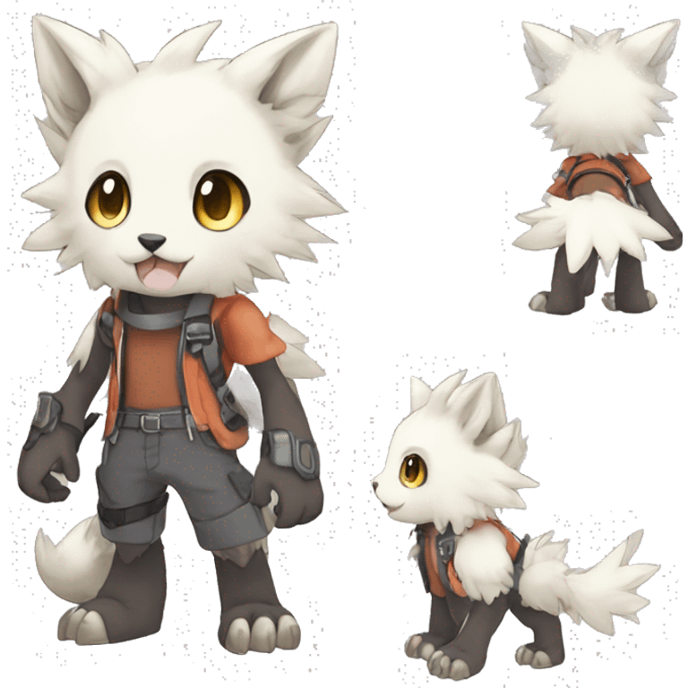 cute cool edgy Digimon-Fakemon-animal full body emoji