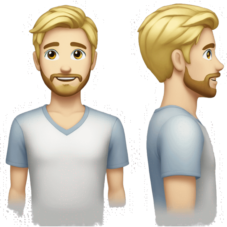 20 year old man blonde hair blue eyes and a beard emoji