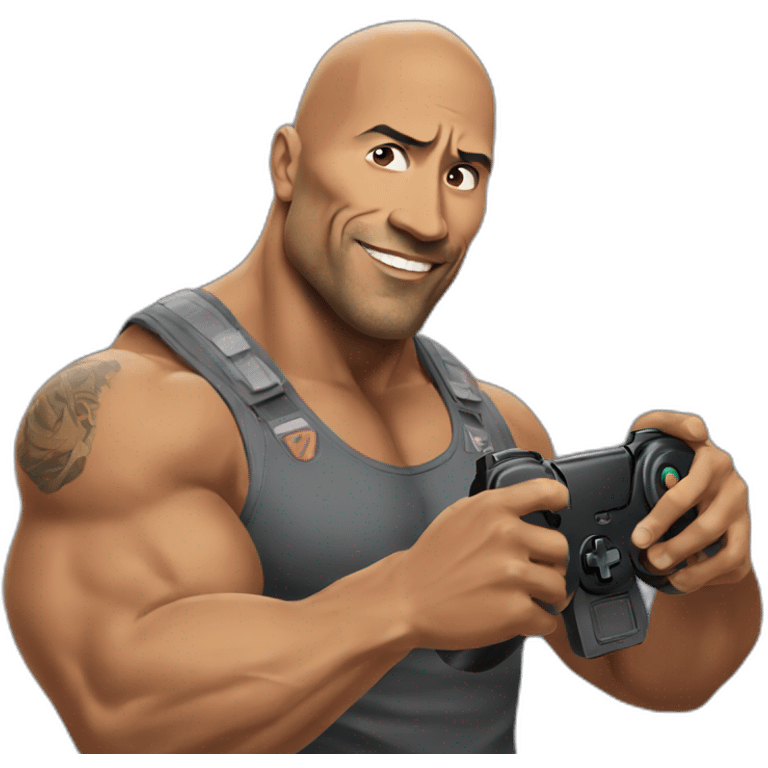 The rock playing Nintendo emoji