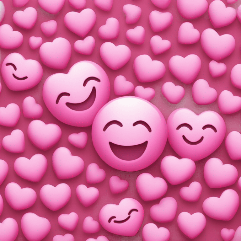 Happy face pink hearts emoji