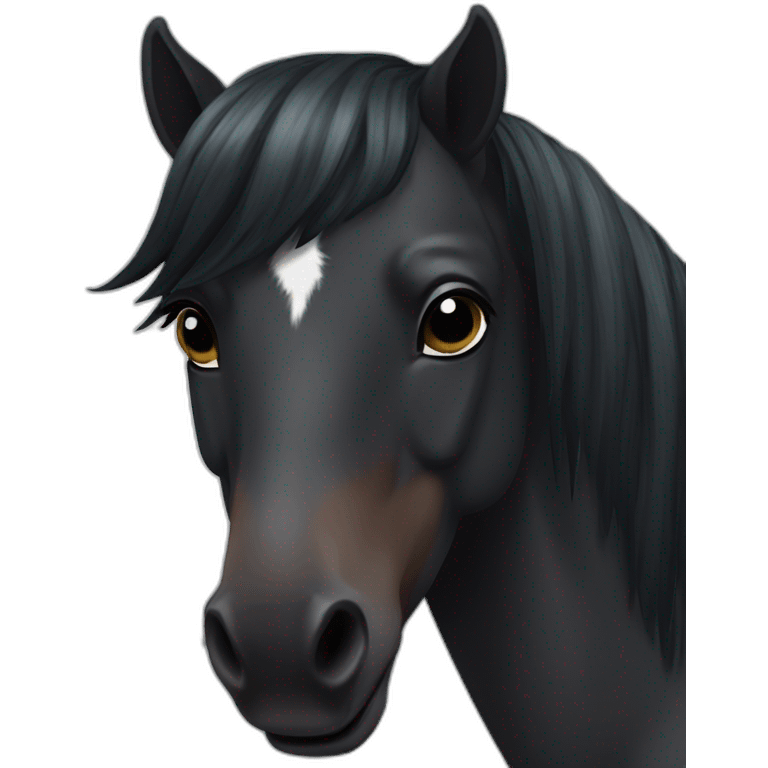 Dark bay pony headmark emoji