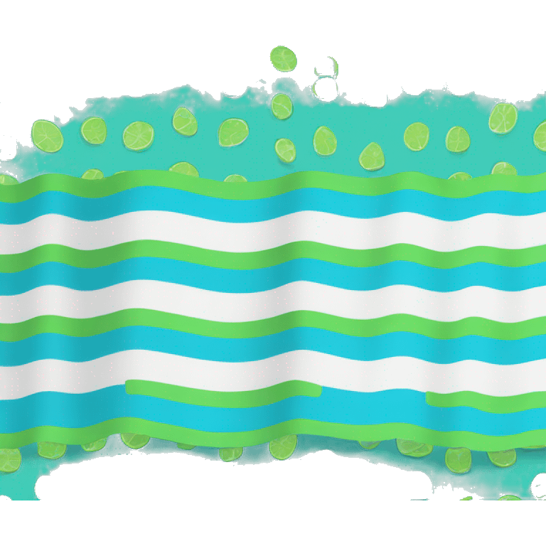 Cyan lime white horizontal tricolor flag emoji