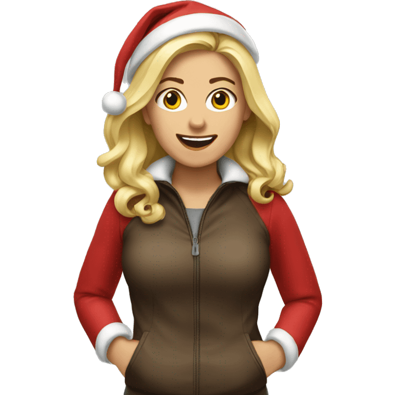 woman run santa blonde emoji